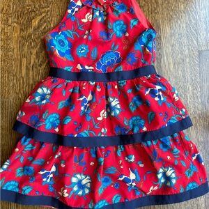 Janie and Jack Red and Blue Floral Dress